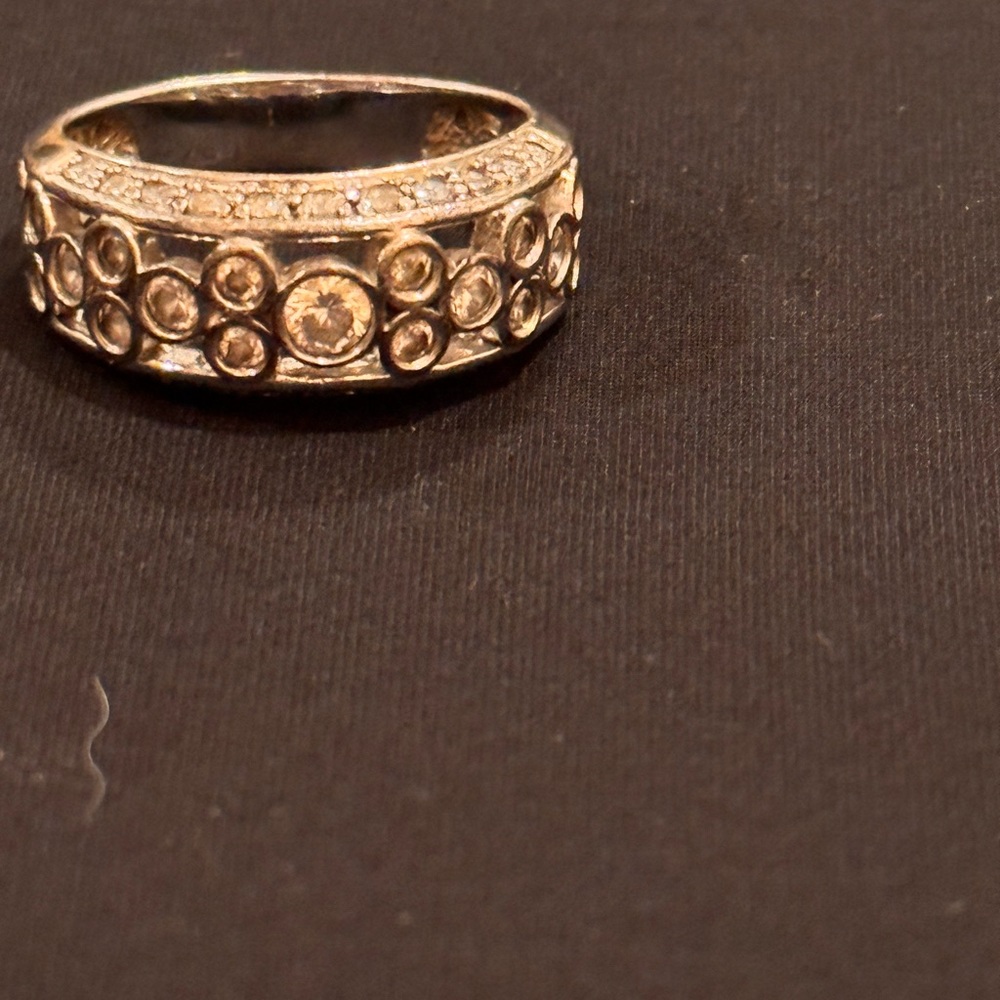 Sterling Silver CZ Band Ring Size 7 | 925 Silver Statement Ring